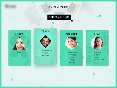 Digital Capability cards digital learning grid layout online course ui ux