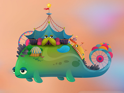 Floating Circus World concept art illustration interactive game