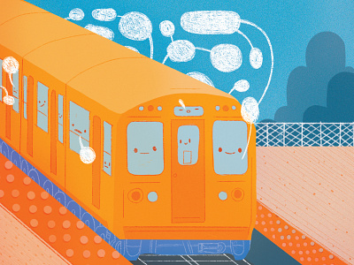 Social Station adobe art chatter bus chicago design illustration photoshop texture train transportation