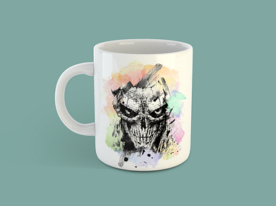 Rainbow Skull Coffee Mug design graphic design illustration