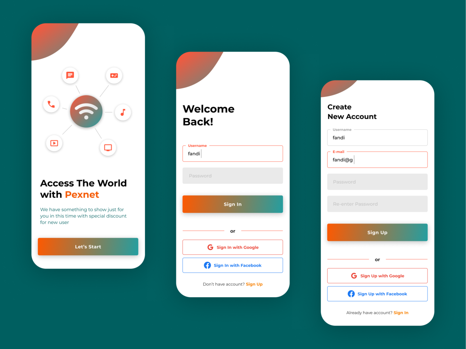 Pexnet - Login / Sign In Page by Farhan Rizkyafandi on Dribbble