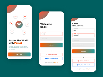 Pexnet - Login / Sign In Page by Farhan Rizkyafandi on Dribbble