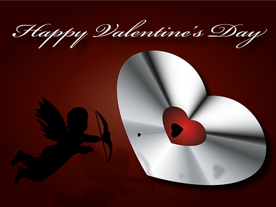 Happy Valentine's Day arrow background celebrate celebration cupid day design happy heart love modern new poster red shoot shooting silver valentine valentines