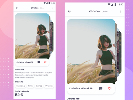 Profile of the dating application - Day 000 UX/UI by Sergey Spiridonov ...
