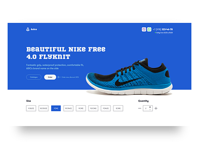 Nike free, UI Concept adobe xd asics blue concept design footwear free landing madewithadobexd nike sneakers ui ui design ux ux design web