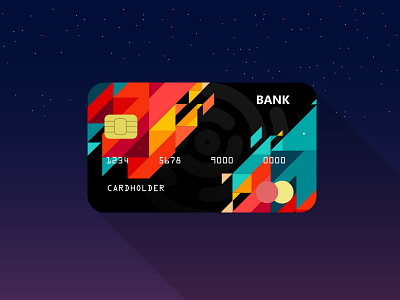 Credit Card Design abstract colours bank credit card design red and green