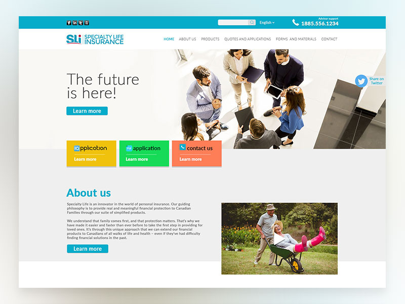 Special life. Insurance site Design. Types of insurance site Design.