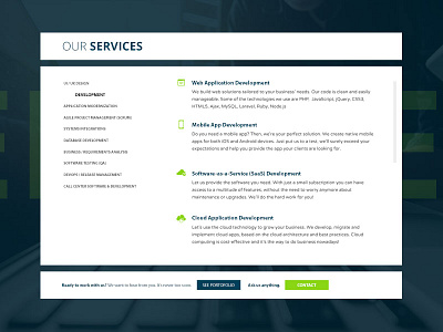 UI/UX Services page agency website clean our services page uiux