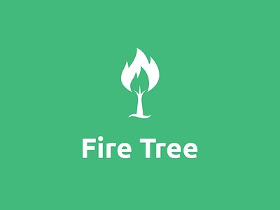 Fire Tree Logo fire tree logo flat design green and white
