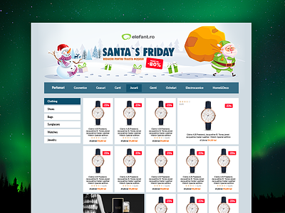 Santa`s Friday Skin christmas website skin green santa claus presents santa`s friday snow