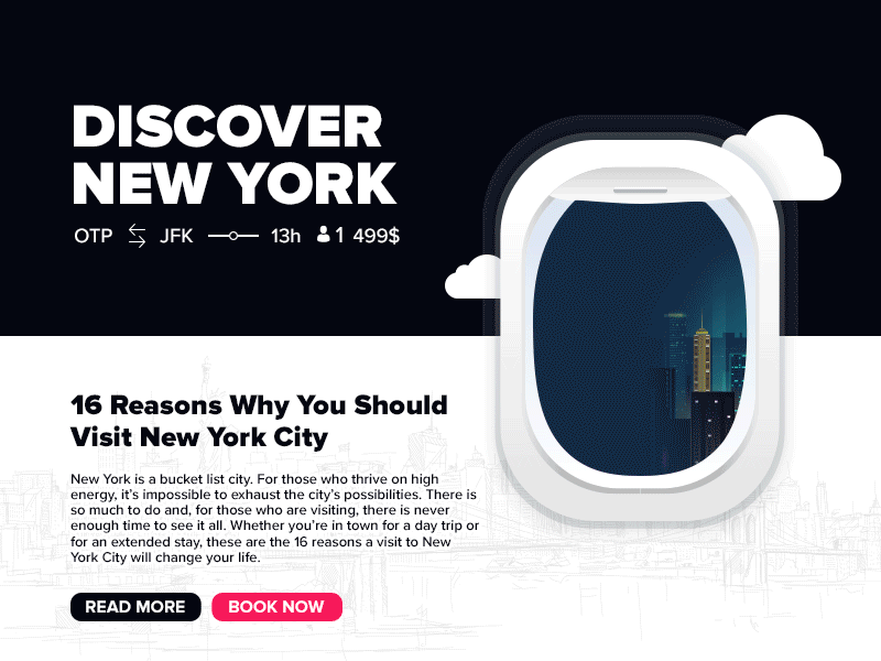 Discover New York airplane window book a flight discover new york see the world