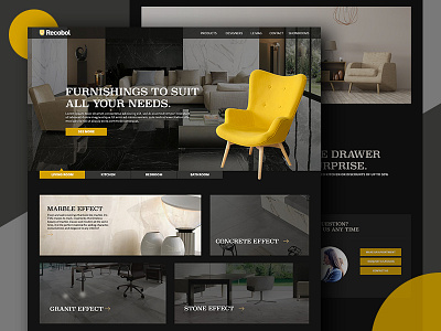 Furniture Website black and yellow furniture website premium website