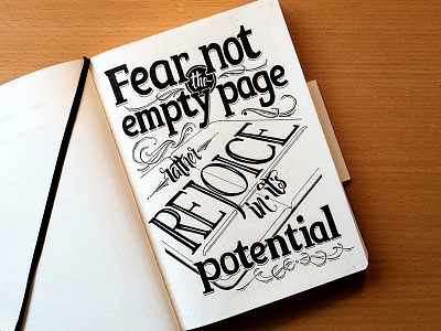 Fear Not The Empty Page custom letters hand drawn hand lettering illustration lettering