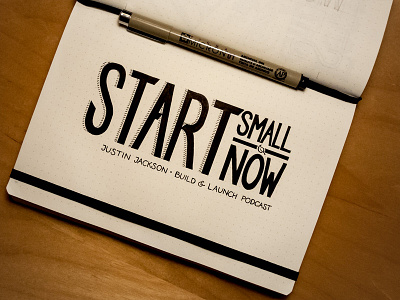 Start small, start now. custom letters hand drawn hand lettering illustration lettering