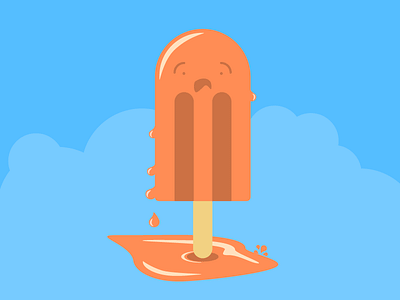 Drippy Lolly character design filled flat icon illustration lolly summer sun vector