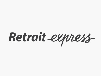 Retrait Express brush calligraphy lettering tagline