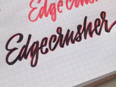 Edgecrusher lettering calligraphy logo brushpen process