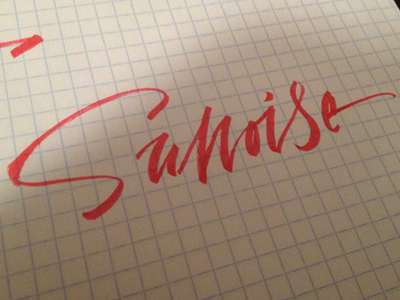 Sunoise lettering calligraphy brush pen script