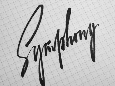 Symphony brush pen calligraphy lettering script
