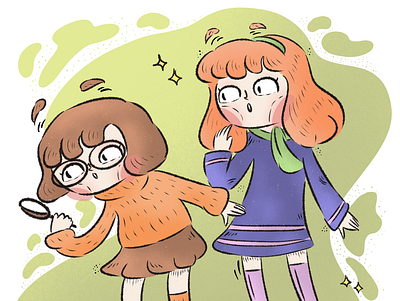 Velma & Daphne from Scooby-Doo! art design digitalillustration digitalrt illustration procreate vector