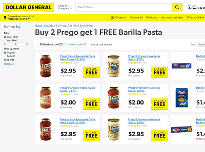 Dollar General Design redesign exercise details ecommerce product catalog product page