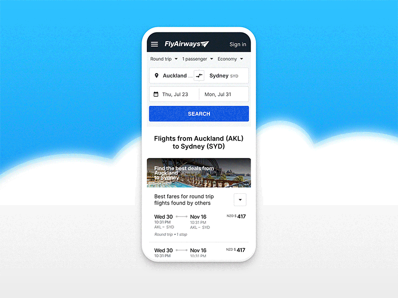 Airline flight search flight booking flights mobile mobile design ui ux