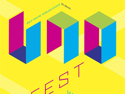Uno Fest 2013 poster intrepid theatre isometric poster rayola creative typography uno festival