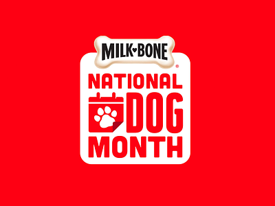 Milk-Bone National Dog Month Mark branding calendar campaign dog dog treat milkbone month paw red