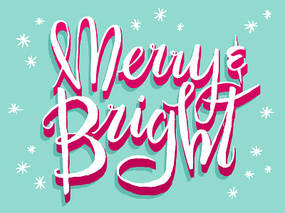 Merry & Bright brush pen christmas cursive holiday lettering letters merry bright script type typography