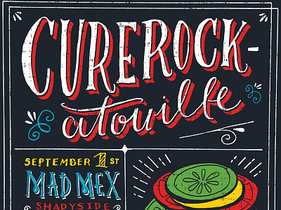 CureRock Poster chalkboard curerock hand lettered lettering letters ratatouille script type typography