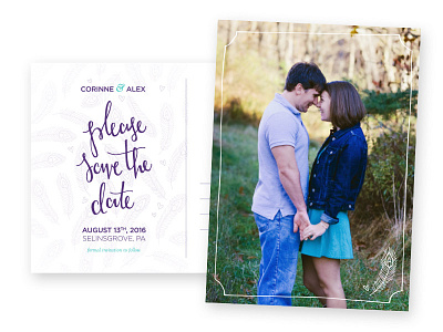 Save the Date engaged invitation lettering love marriage peacock save the date script stokedtobeahoke type wedding