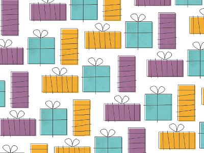 Gift Pattern blue gift holiday illustration orange present purple