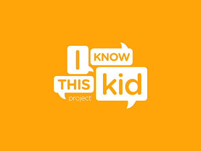 I KNOW THIS KID, Identity branding bubble converstaion identity logo orange speech talking