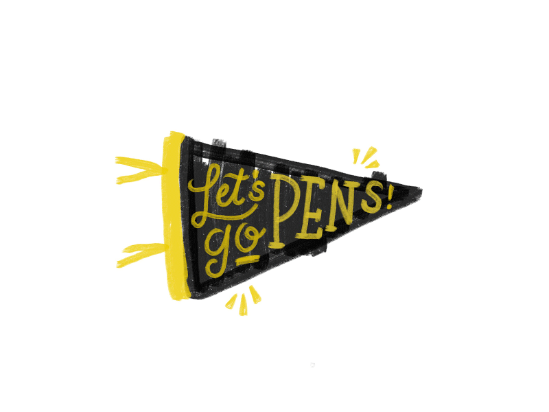 Pens Pennant gif ipad pro lettering penguins pennant pens pittsburgh procreate typography woo!