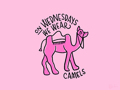 Camels camel doodle hump day illustration lettering mean girls pink type wednesday