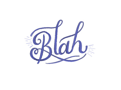 Blah lettering procreate purple script swash swirl typography