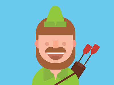 Robin Hood arrow beard geometic geometry hat illustration man quill robin hood smile