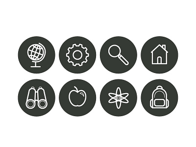 Learning Icons apple backpack doodle education gear globe house icons illustration learning school