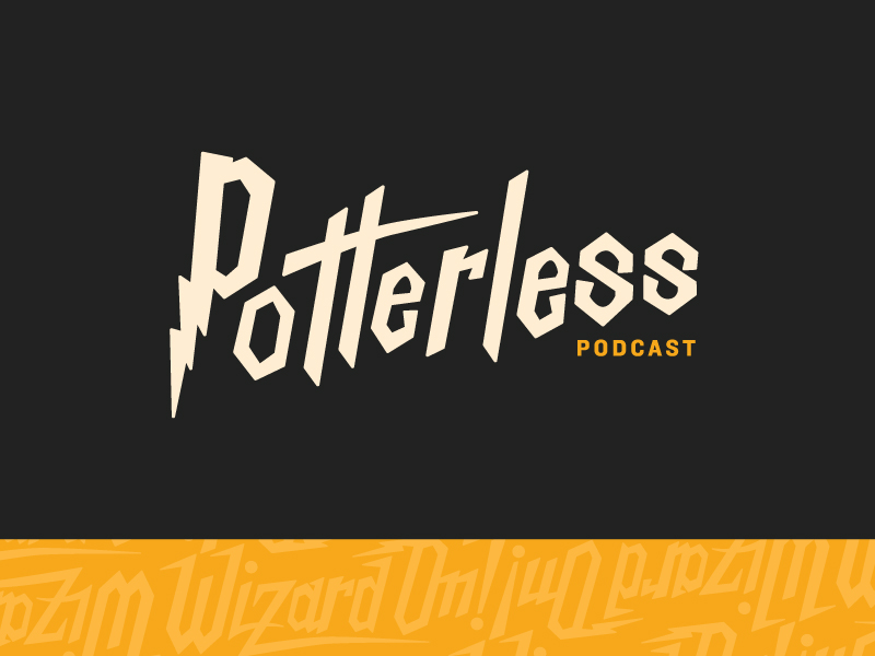 Potterless? brand branding harry potter identity lettering letters podcast potterless wordmark