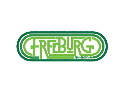 Freeburg city ddc green lettering skillshare typography wordmark