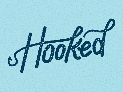 Hooked branding fishing hook identity lettering type typography wordmark