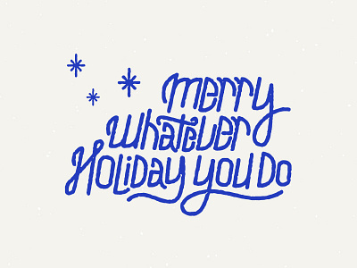 Merry Holidays blue ho ho ho holiday lettering letters merry typography
