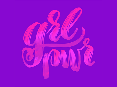 grlpwr girl gradient lettering pink power purple texture
