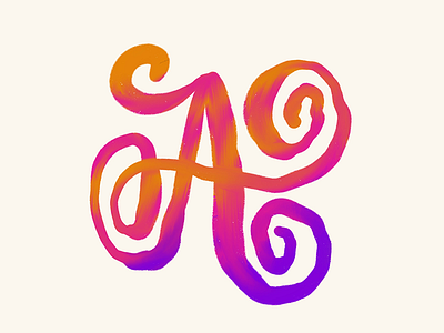 A a dropcap gradient letterbet lettering letters procreate script swash type