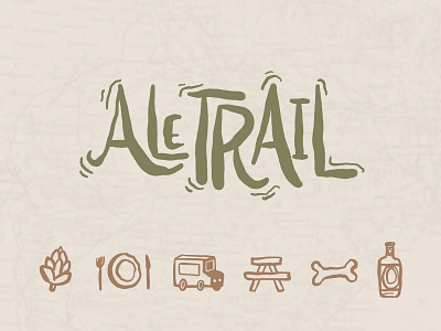 Ale Trail ale beer food truck hop icons lettering trail typography