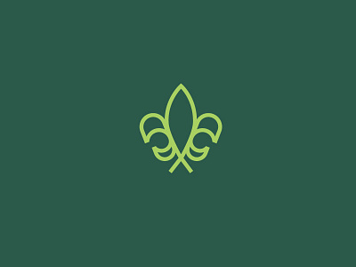 fleur-de-fish christian fish fleur de lis green ichthys identity mark outline