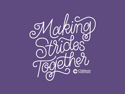 Strides lettering letters purple script strides swash tshirt typography walk