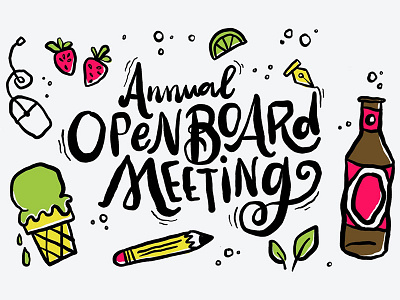 Annual Open aiga beer doodle graphic ice cream leaf lettering lime mouse pen tool pencil strawberry swash type wavy