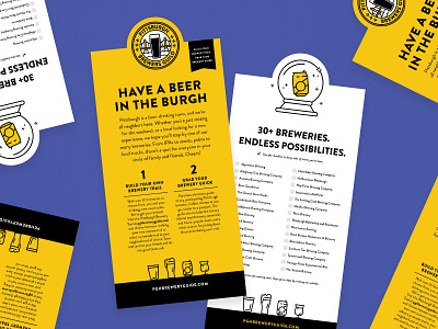 PBG Rack Brochure beer brewery brochure burgh card crystal ball diecut pgh pittsburgh pittsburgh brewery guide yellow