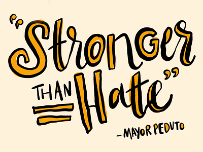 Stronger Than Hate lettering pgh pittsburgh procreate steel city stronger than hate stronger than steel type